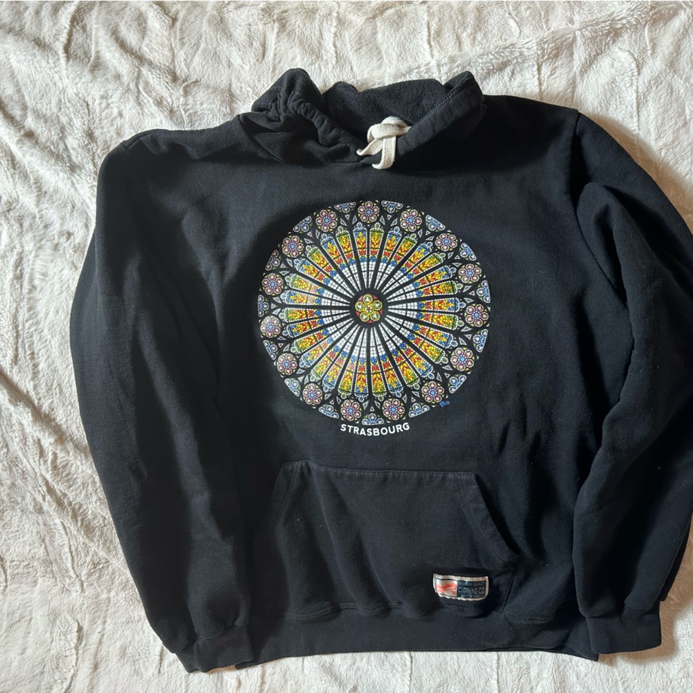 Strasburg Black Hoodie with Colorful Mandala Design